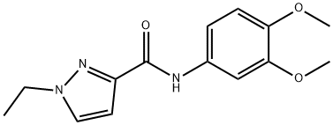 N-(3,4-dimethoxyphenyl)-1-ethylpyrazole-3-carboxamide 结构式