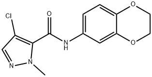 4-chloro-N-(2,3-dihydro-1,4-benzodioxin-6-yl)-2-methylpyrazole-3-carboxamide 结构式