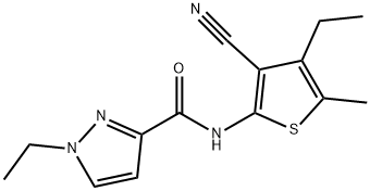 N-(3-cyano-4-ethyl-5-methylthiophen-2-yl)-1-ethylpyrazole-3-carboxamide Structure