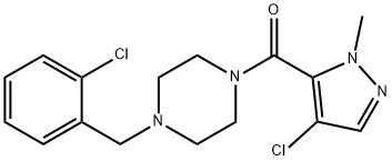 (4-chloro-2-methylpyrazol-3-yl)-[4-[(2-chlorophenyl)methyl]piperazin-1-yl]methanone Structure