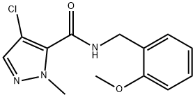 4-chloro-N-[(2-methoxyphenyl)methyl]-2-methylpyrazole-3-carboxamide Struktur