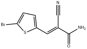 (E)-3-(5-bromothiophen-2-yl)-2-cyanoprop-2-enamide 化学構造式