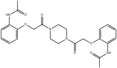 N-[2-[2-[4-[2-(2-acetamidophenoxy)acetyl]piperazin-1-yl]-2-oxoethoxy]phenyl]acetamide Struktur