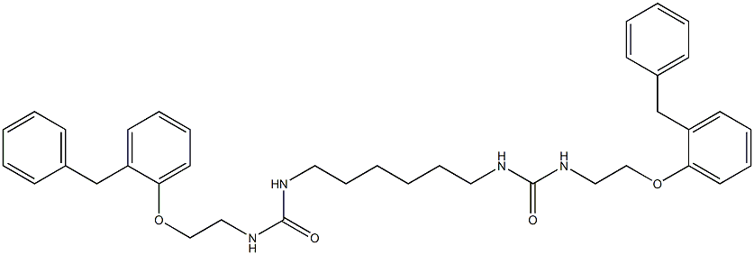 1-[2-(2-benzylphenoxy)ethyl]-3-[6-[2-(2-benzylphenoxy)ethylcarbamoylamino]hexyl]urea 化学構造式