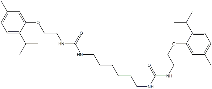 1-[2-(5-methyl-2-propan-2-ylphenoxy)ethyl]-3-[6-[2-(5-methyl-2-propan-2-ylphenoxy)ethylcarbamoylamino]hexyl]urea Struktur