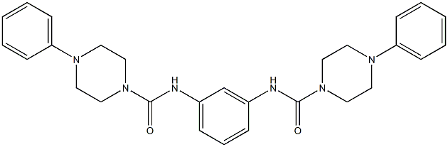 4-phenyl-N-[3-[(4-phenylpiperazine-1-carbonyl)amino]phenyl]piperazine-1-carboxamide,,结构式