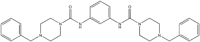4-benzyl-N-[3-[(4-benzylpiperazine-1-carbonyl)amino]phenyl]piperazine-1-carboxamide,,结构式