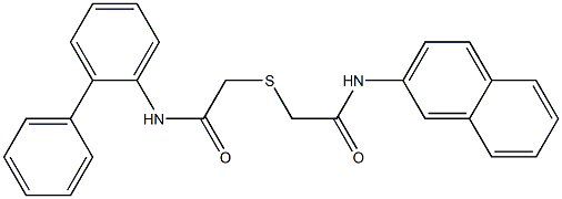 N-naphthalen-2-yl-2-[2-oxo-2-(2-phenylanilino)ethyl]sulfanylacetamide 化学構造式