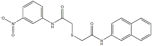 2-[2-(naphthalen-2-ylamino)-2-oxoethyl]sulfanyl-N-(3-nitrophenyl)acetamide,,结构式