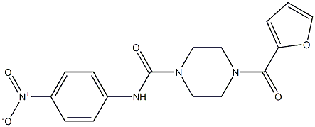 4-(furan-2-carbonyl)-N-(4-nitrophenyl)piperazine-1-carboxamide Structure