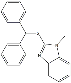 2-benzhydrylsulfanyl-1-methylbenzimidazole,,结构式