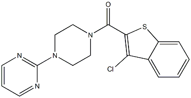 (3-chloro-1-benzothiophen-2-yl)-(4-pyrimidin-2-ylpiperazin-1-yl)methanone 化学構造式