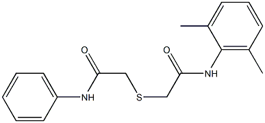 2-[2-(2,6-dimethylanilino)-2-oxoethyl]sulfanyl-N-phenylacetamide,,结构式
