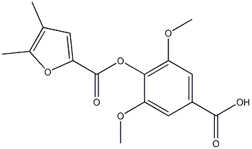 4-(4,5-dimethylfuran-2-carbonyl)oxy-3,5-dimethoxybenzoic acid,,结构式