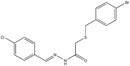 2-[(4-bromophenyl)methylsulfanyl]-N-[(E)-(4-chlorophenyl)methylideneamino]acetamide Structure