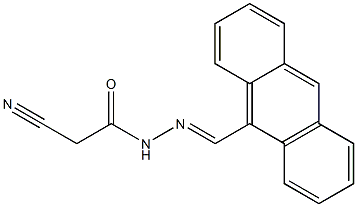 N-[(E)-anthracen-9-ylmethylideneamino]-2-cyanoacetamide 化学構造式