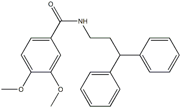 N-(3,3-diphenylpropyl)-3,4-dimethoxybenzamide Struktur