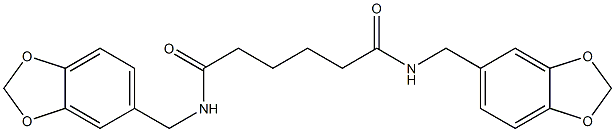 N,N'-bis(1,3-benzodioxol-5-ylmethyl)hexanediamide,,结构式