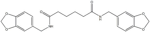 N,N'-bis(1,3-benzodioxol-5-ylmethyl)hexanediamide Struktur