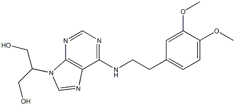 2-[6-[2-(3,4-dimethoxyphenyl)ethylamino]purin-9-yl]propane-1,3-diol Structure