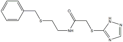 N-(2-benzylsulfanylethyl)-2-(1H-1,2,4-triazol-5-ylsulfanyl)acetamide 化学構造式