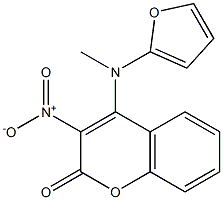 4-(furan-2-ylmethylamino)-3-nitrochromen-2-one Struktur