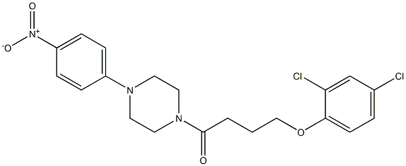 4-(2,4-dichlorophenoxy)-1-[4-(4-nitrophenyl)piperazin-1-yl]butan-1-one,,结构式