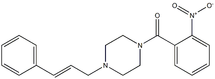 (2-nitrophenyl)-[4-[(E)-3-phenylprop-2-enyl]piperazin-1-yl]methanone 化学構造式