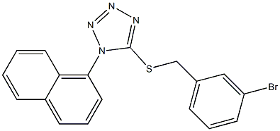 5-[(3-bromophenyl)methylsulfanyl]-1-naphthalen-1-yltetrazole Struktur