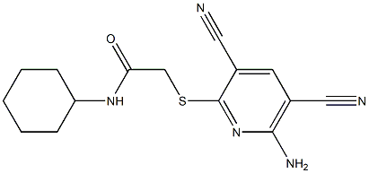 2-(6-amino-3,5-dicyanopyridin-2-yl)sulfanyl-N-cyclohexylacetamide Structure