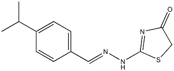 2-[(2E)-2-[(4-propan-2-ylphenyl)methylidene]hydrazinyl]-1,3-thiazol-4-one 结构式