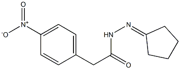 N-(cyclopentylideneamino)-2-(4-nitrophenyl)acetamide 化学構造式