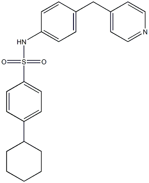 4-cyclohexyl-N-[4-(pyridin-4-ylmethyl)phenyl]benzenesulfonamide Structure