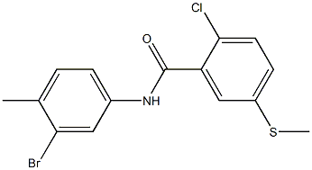 N-(3-bromo-4-methylphenyl)-2-chloro-5-methylsulfanylbenzamide Structure