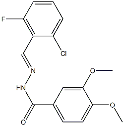 N-[(E)-(2-chloro-6-fluorophenyl)methylideneamino]-3,4-dimethoxybenzamide Structure