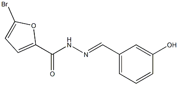 5-bromo-N-[(E)-(3-hydroxyphenyl)methylideneamino]furan-2-carboxamide Struktur