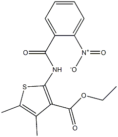 ethyl 4,5-dimethyl-2-[(2-nitrobenzoyl)amino]thiophene-3-carboxylate 化学構造式