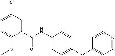 5-chloro-2-methoxy-N-[4-(pyridin-4-ylmethyl)phenyl]benzamide,,结构式