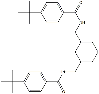 4-tert-butyl-N-[[3-[[(4-tert-butylbenzoyl)amino]methyl]cyclohexyl]methyl]benzamide Struktur