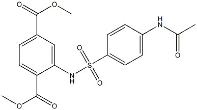 dimethyl 2-[(4-acetamidophenyl)sulfonylamino]benzene-1,4-dicarboxylate,,结构式