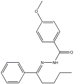 4-methoxy-N-[(E)-1-phenylpentylideneamino]benzamide 化学構造式
