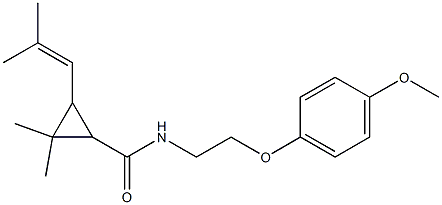 N-[2-(4-methoxyphenoxy)ethyl]-2,2-dimethyl-3-(2-methylprop-1-enyl)cyclopropane-1-carboxamide 结构式