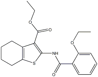ethyl 2-[(2-ethoxybenzoyl)amino]-4,5,6,7-tetrahydro-1-benzothiophene-3-carboxylate Struktur