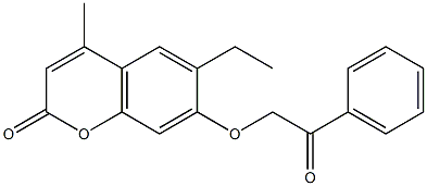 6-ethyl-4-methyl-7-phenacyloxychromen-2-one 结构式