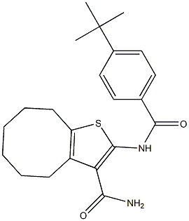 2-[(4-tert-butylbenzoyl)amino]-4,5,6,7,8,9-hexahydrocycloocta[b]thiophene-3-carboxamide Structure