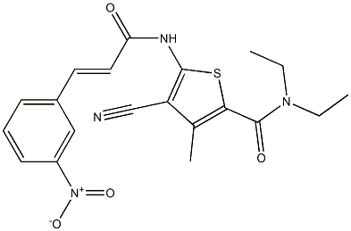4-cyano-N,N-diethyl-3-methyl-5-[[(E)-3-(3-nitrophenyl)prop-2-enoyl]amino]thiophene-2-carboxamide Structure