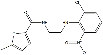 N-[2-(2-chloro-6-nitroanilino)ethyl]-5-methylfuran-2-carboxamide 化学構造式