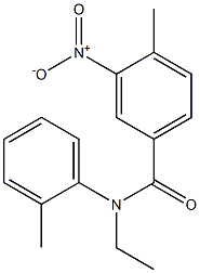 N-ethyl-4-methyl-N-(2-methylphenyl)-3-nitrobenzamide 化学構造式