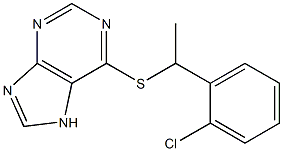 6-[1-(2-chlorophenyl)ethylsulfanyl]-7H-purine 化学構造式