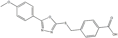 4-[[5-(4-methoxyphenyl)-1,3,4-oxadiazol-2-yl]sulfanylmethyl]benzoic acid 化学構造式